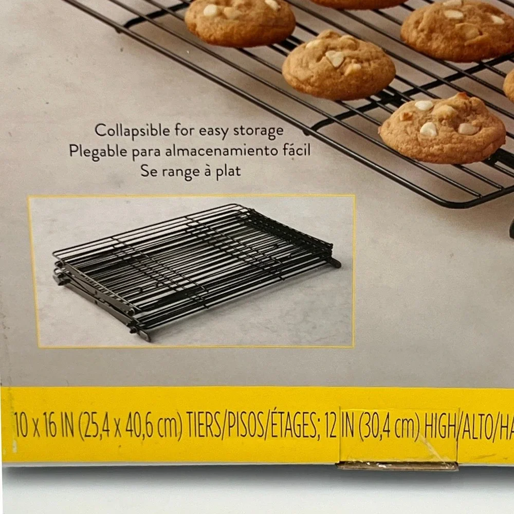 Wilton 3-Tier Folding Cooling Grid Kitchen OS Black Brand New 2105-8402